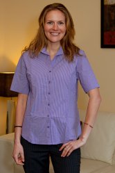 Disley Short Sleeve Business Stripe Blouse