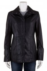 Leather Cross Panel Coat