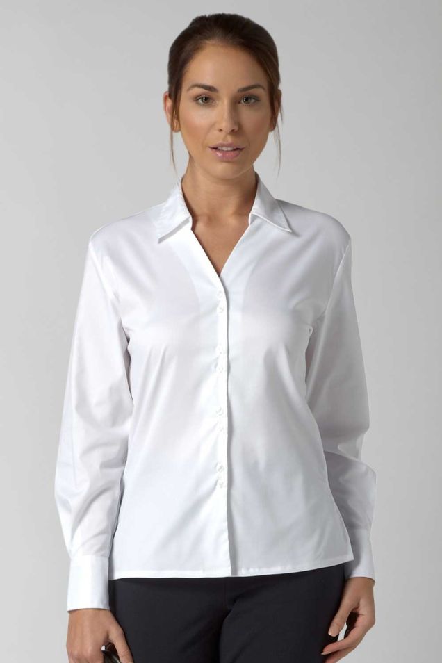 Ladies Work Shirts | Short Sleeve Blouses | LucyAlice - Freya Long ...