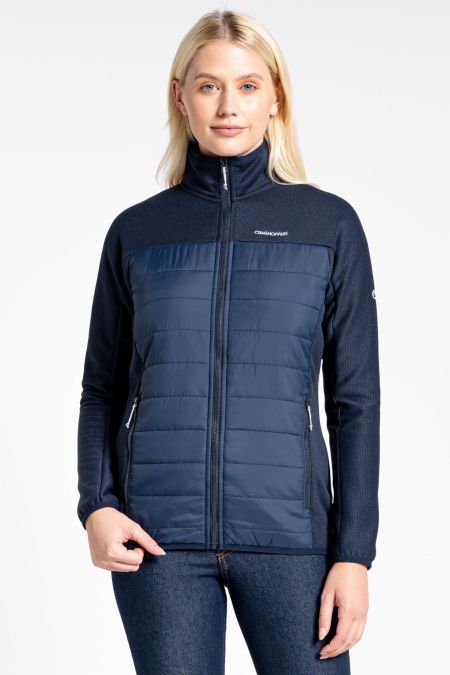 Craghoppers Womens Regina Hybrid Jacket / Insulated /Water Repellent / Blue Navy
